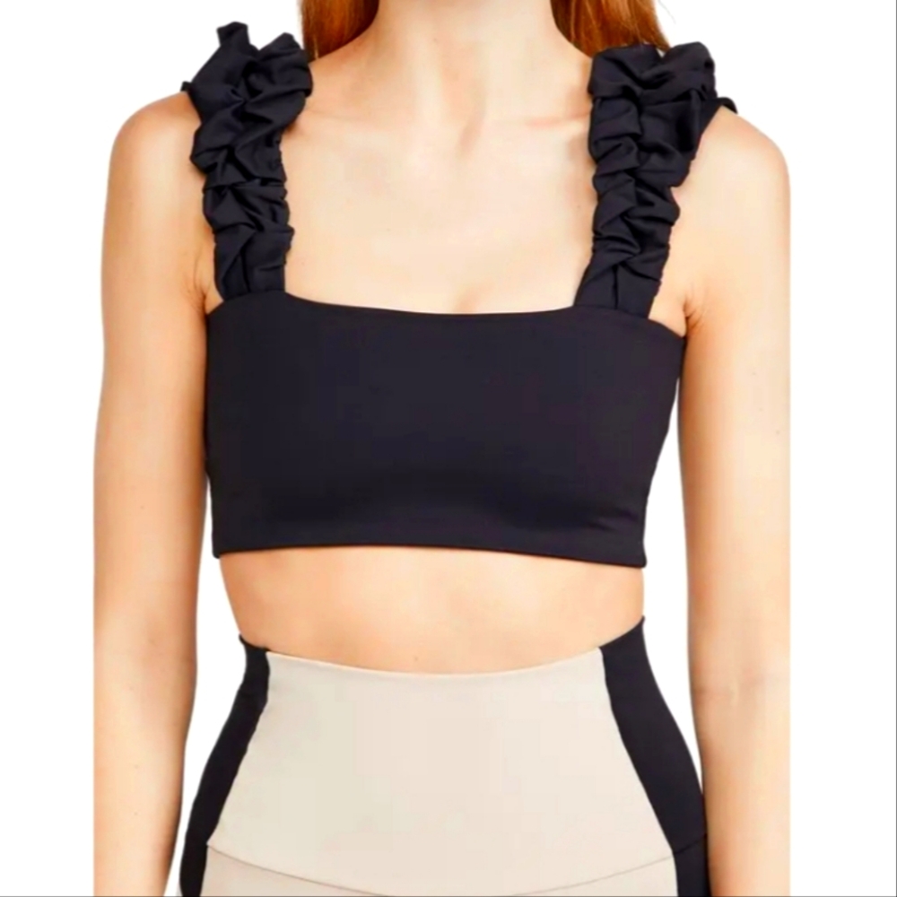 PORT DE BRAS Scrunchie Top Black Size S